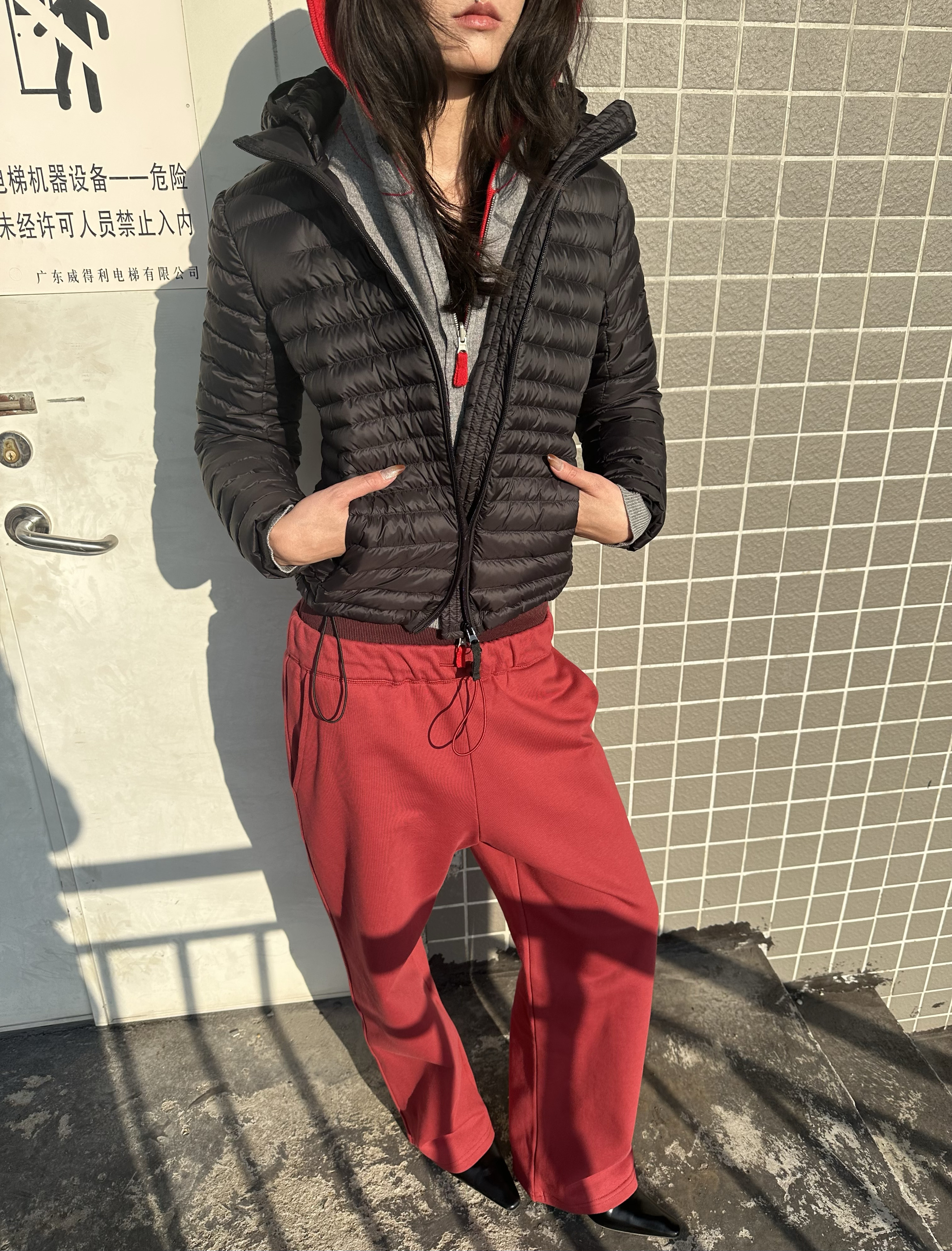 白咖蓝 现货 WEEEECHAN 次日早晨 可拆卸帽子立领正肩羽绒夹克