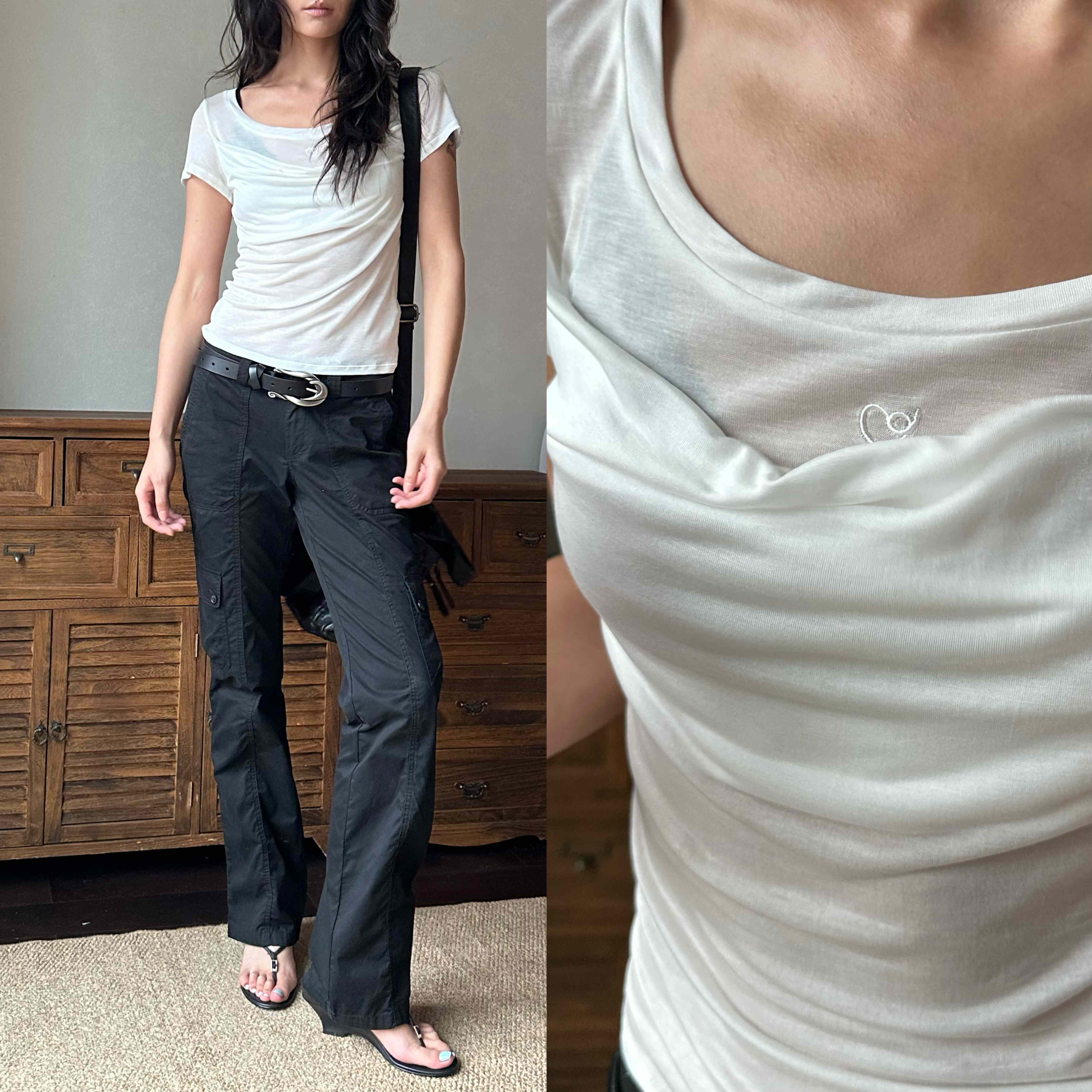 WEEEECHAN 次日早晨 “协奏诗”复古垂荡造型领微透兰精天丝T恤