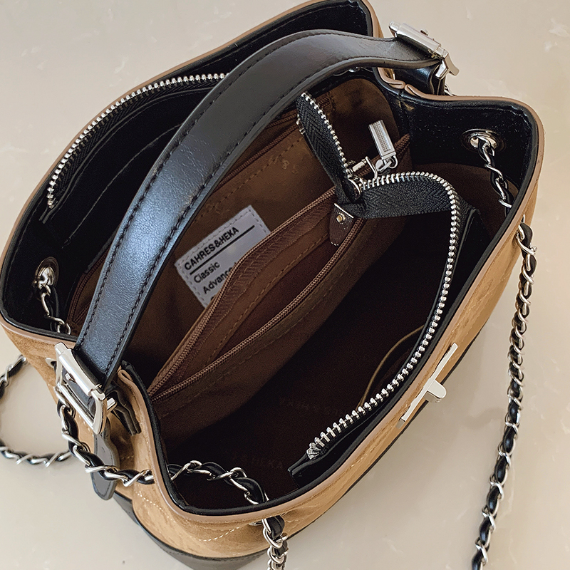 法国小众正品单肩手提斜挎水桶包