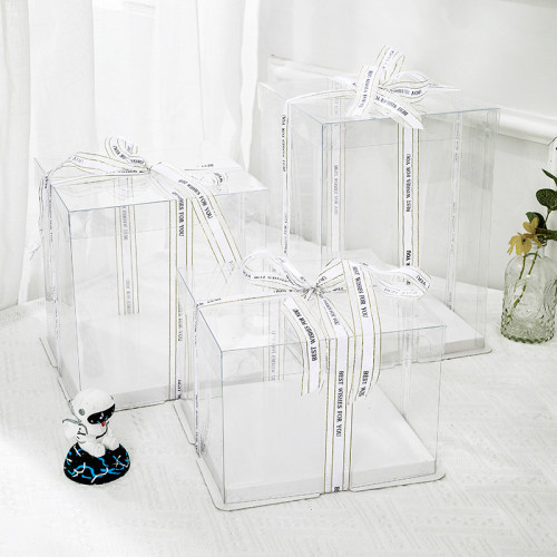 新款全透明生日蛋糕盒子包装盒