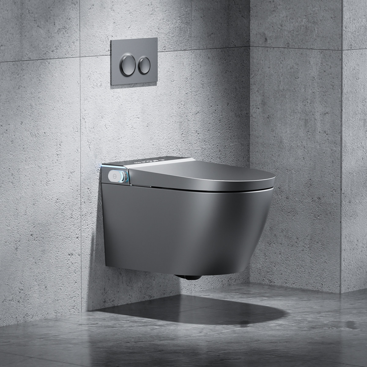 zana壁挂式智能马桶嵌入式一体暗装悬空墙排预埋枪灰色挂壁座便器