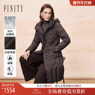 【水貂毛皮】FINITY菲妮迪90白鹅绒羽绒服2025冬季新款保暖外套女