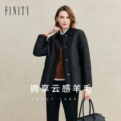 FINITY菲妮迪短外套2026冬季新款简约羊毛填充气质保暖棉服棉袄女
