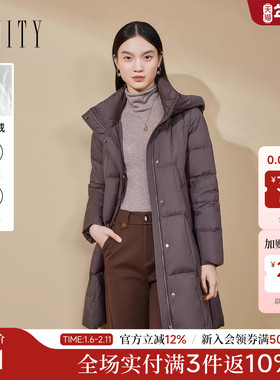 FINITY菲妮迪长款羽绒服2025年冬季新款简约高领气质保暖外套女