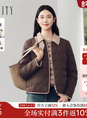 FINITY菲妮迪短外套25冬季新款简约翻领气质显瘦保暖鹅绒羽绒服女