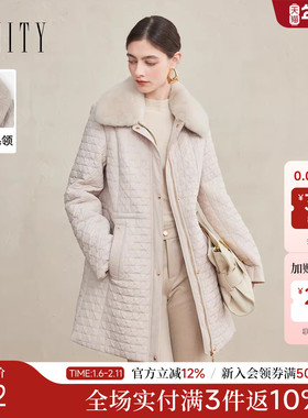 【獭兔毛领】FINITY菲妮迪棉服棉袄2025年冬季新款简约保暖外套女