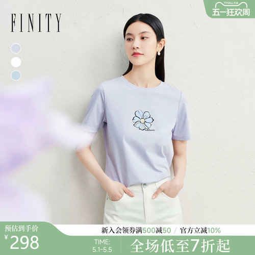 FINITY菲妮迪圆领印花T恤