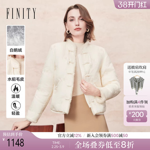 【水貂毛皮】菲妮迪鹅绒羽绒服2025年冬季新款轻奢短款保暖外套女