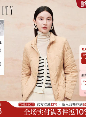 FINITY菲妮迪95白鹅绒羽绒服2025冬季新款简约短款翻领保暖外套女