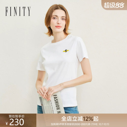 菲妮迪短袖纯棉休闲百搭小衫