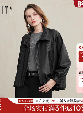 FINITY菲妮迪皮衣皮草2025年冬季新款简约羊皮真皮复古轻奢外套女