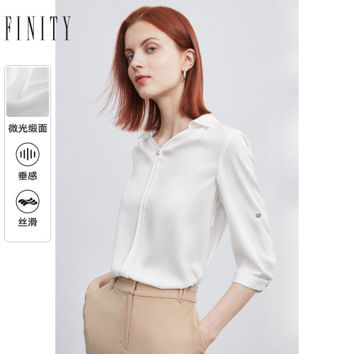 FINITY简约白色衬衫通勤