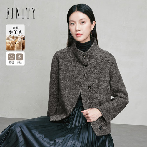 FINITY毛呢外套立领羊毛大衣