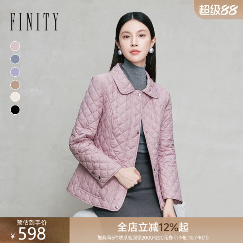FINITY棉衣棉服翻领菱格上衣