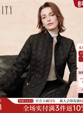 FINITY菲妮迪棉服棉袄2025年冬季新款简约系带收腰立领保暖外套女