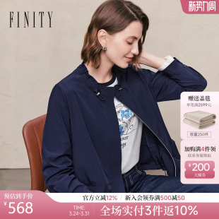 FINITY菲妮迪风衣2026年春季 简约气质藏青通勤百搭外套上衣女 新款