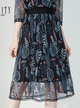 FINITY秋装黑色蕾丝半裙女薄款韩版修身时尚显瘦