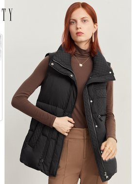 FINITY羽绒马甲冬季无袖气质休闲黑色百搭保暖外套女