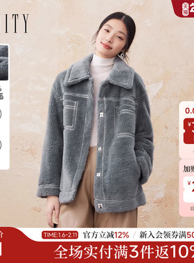 【纯羊毛】FINITY菲妮迪皮草大衣2025年冬季新款绒感复古外套女