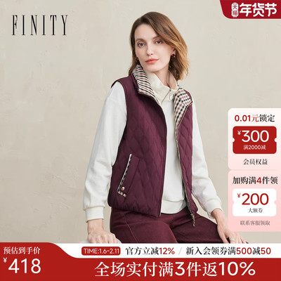 FINITY格纹无袖马甲夹克
