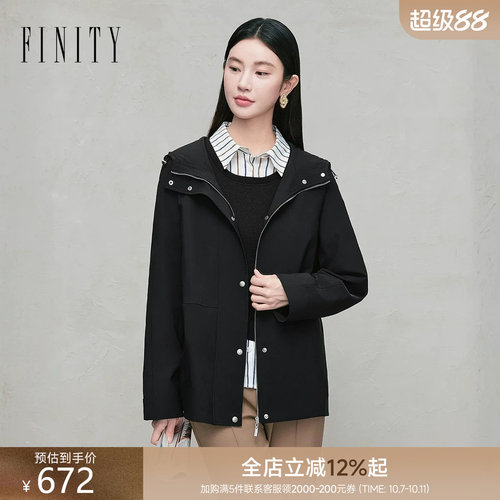 FINITY菲妮迪连帽风衣外套上衣