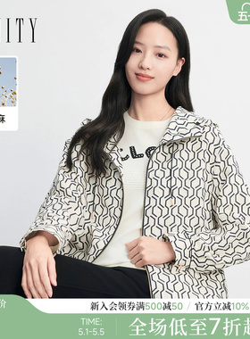 FINITY菲妮迪风衣2026春新款简约休闲亚麻透气清凉连帽外套上衣女