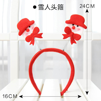 郎森圣诞老人头箍可爱雪人头箍圣诞礼物圣诞装饰品圣诞树布艺卡通