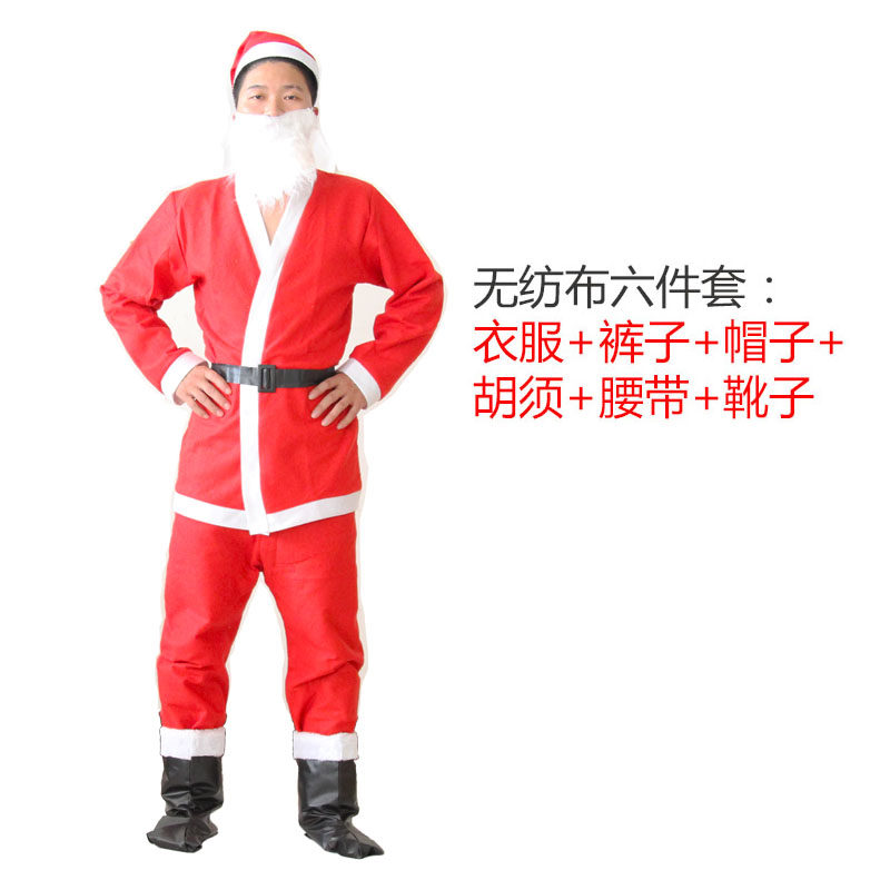 郎森圣诞男服成人圣诞服饰圣诞老人服装圣诞金丝绒男服圣诞节装饰