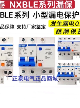 正泰漏电保护器带空气开关家用断路器2p空开220v三相漏保护器100a