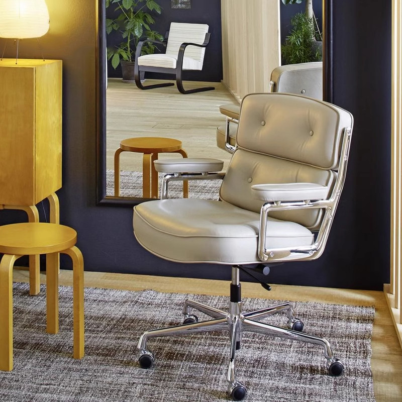意式极简老板椅办公椅书椅真皮