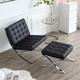 意式极简米斯·范·德·罗Mies van der RoheMR 90巴塞罗那休闲椅