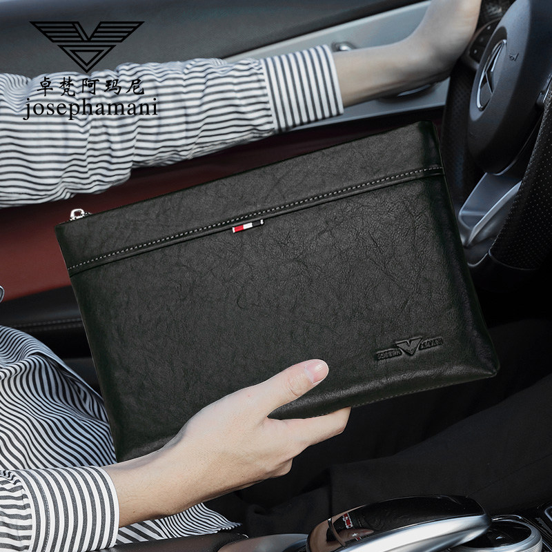 卓梵 阿玛尼男士手包2020新款手抓包真皮男休闲大容量信封手拿包