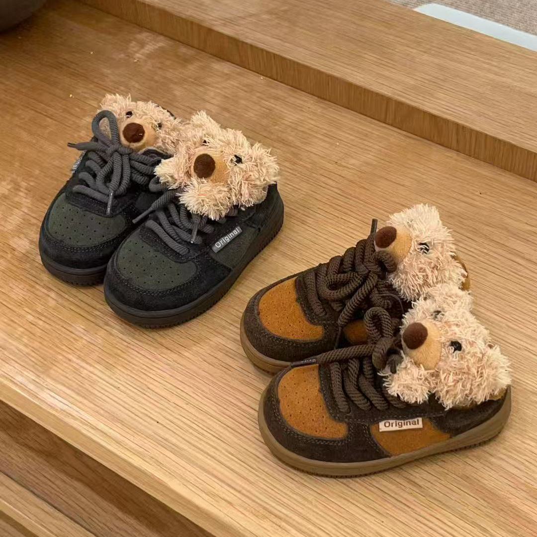 二棉可爱熊卡通板鞋儿童