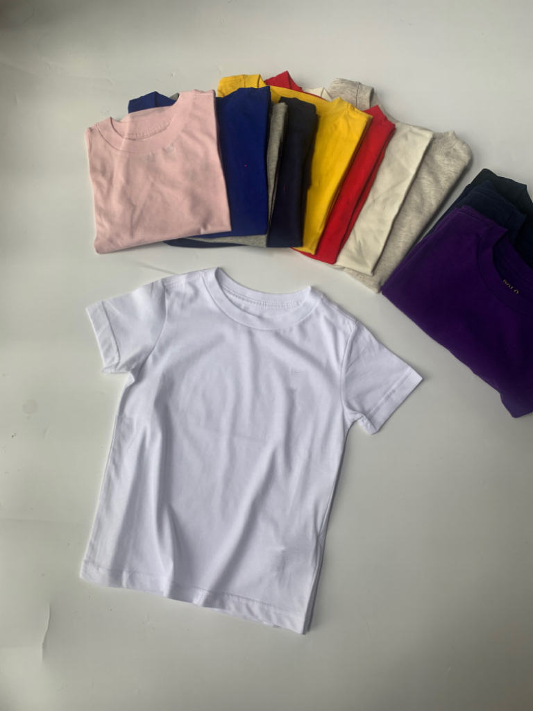 90-170RL儿童夏季圆领短袖T恤男女童中小童大童纯棉亲子上衣