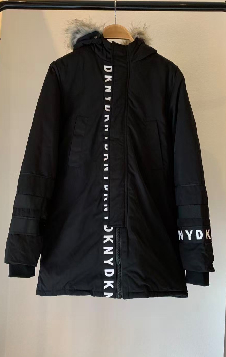 出口原单 男童中长款棉服秋冬款连帽保暖外套大童厚款派克大衣 - 封面