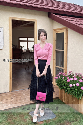 欧洲站钉珠针织上衣DI-SUI立体