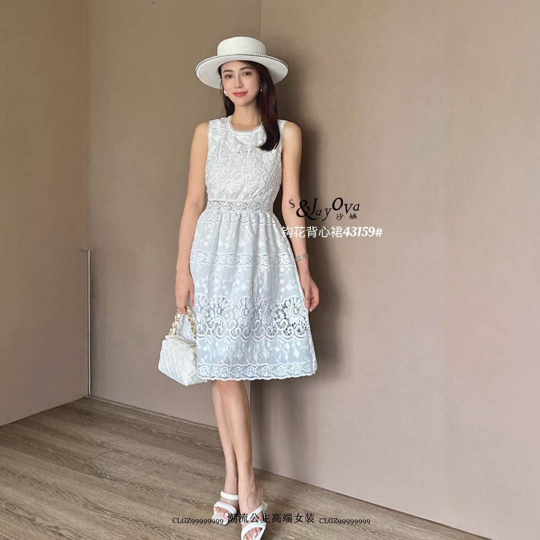 SJayova法系韩式钩花背心裙