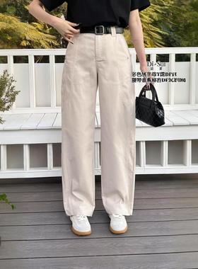 现货特价DI-SUI女装2025春36002彩色绣字母T黑腰带香蕉裤简约