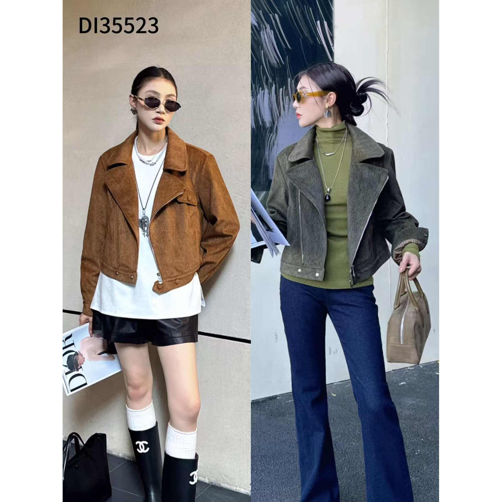 DI-SUI正品2025秋冬新款女装35523纹理绒面短款夹克外套,女装/女士精品,短外套,淘宝优惠券,粉丝福利购,淘宝优惠卷