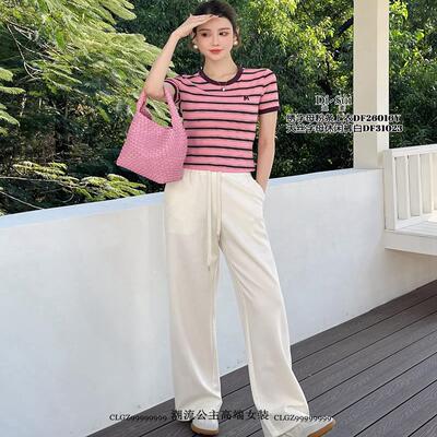 条纹短袖T恤女2025夏季新款