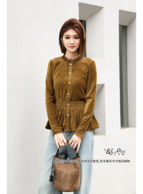 特价S Jayova秋冬欧韩2025女装43355收腰丝绒蕾丝拼接精致小衫