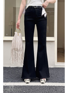DI-SUI欧洲站2026春夏新款女装02032高腰牛仔显腿长喇叭裤