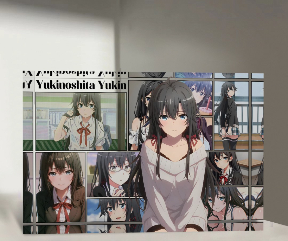 二次元动漫我的青春恋爱物语果然有问题亚克力砖雪下之雪乃谷子