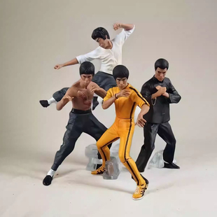 李小龙手办龙虎争斗李振潘模型截拳道黄衣猛龙过江摆件雕像周边3D