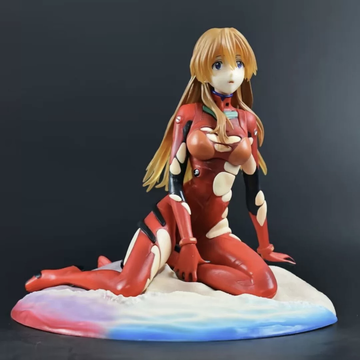 新世纪福音战士EVA 明日香手办最后一幕坐姿战斗服战损动漫模型