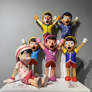 潮玩pinocchi限量款粉色驴耳匹诺曹潮流睡衣玩偶手办公仔桌面摆件