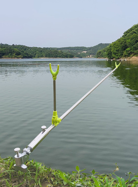 钓鱼撑杆架炮台地插鱼竿支架万向不锈钢鱼干枝架多功野钓手竿架杆