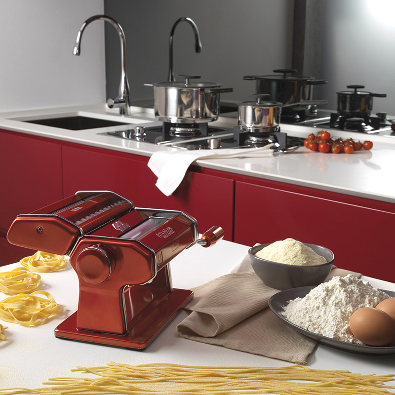 意大利进口marcato马卡多压面机家用饺子混沌皮不锈钢手动面条机