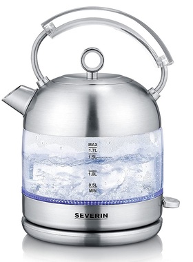 德国SEVERIN复古高颜值1.7升玻璃电热水壶 电茶壶 电烧水壶2400w
