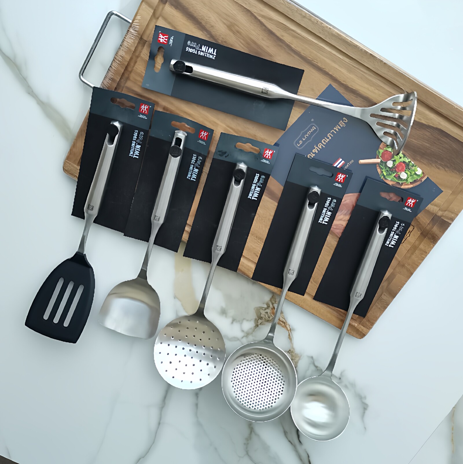 现货德国双立人Pure不锈钢锅铲 硅胶铲汤勺漏勺煎铲打蛋器面勺